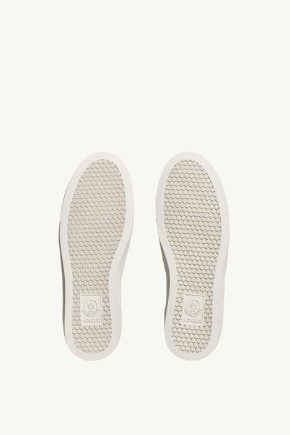 Moncler Monaco2 Leather  & Glitter Sneakers Black