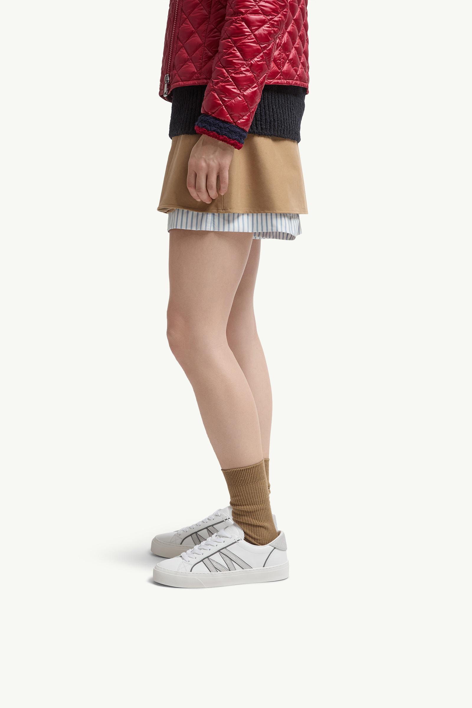 Moncler Monaco2 Leather & Glitter Sneakers White