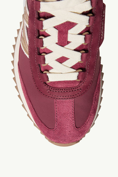 Moncler Pacey2 Suede & Nubuck Sneakers Burgundy