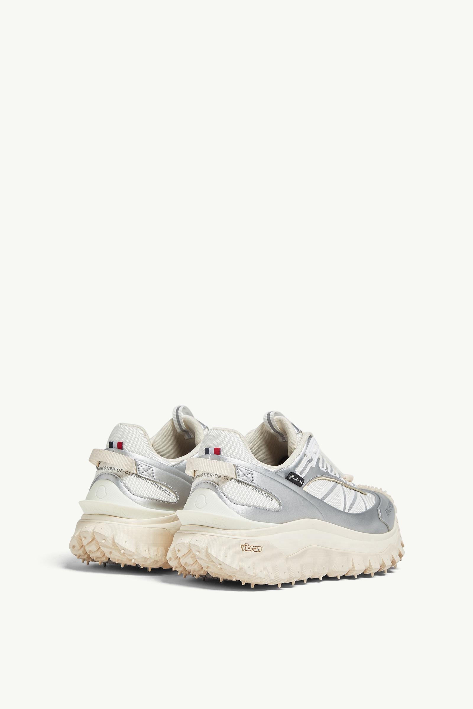 Moncler Trailgrip GTX Leather Sneakers Silver