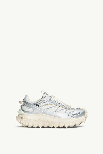Moncler Trailgrip GTX Leather Sneakers Silver