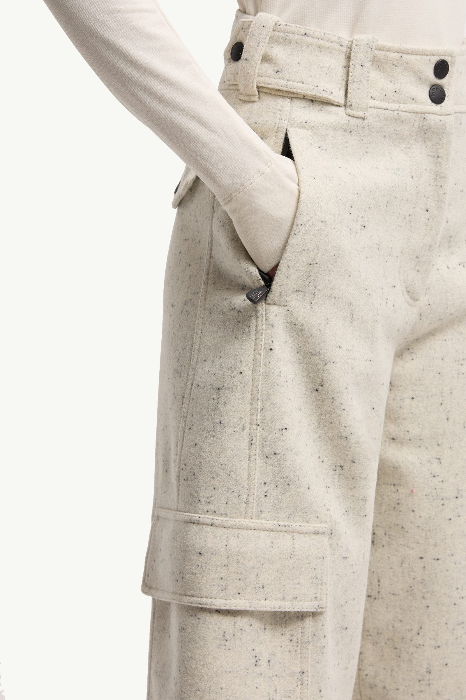Moncler Wool Cargo Pants White White