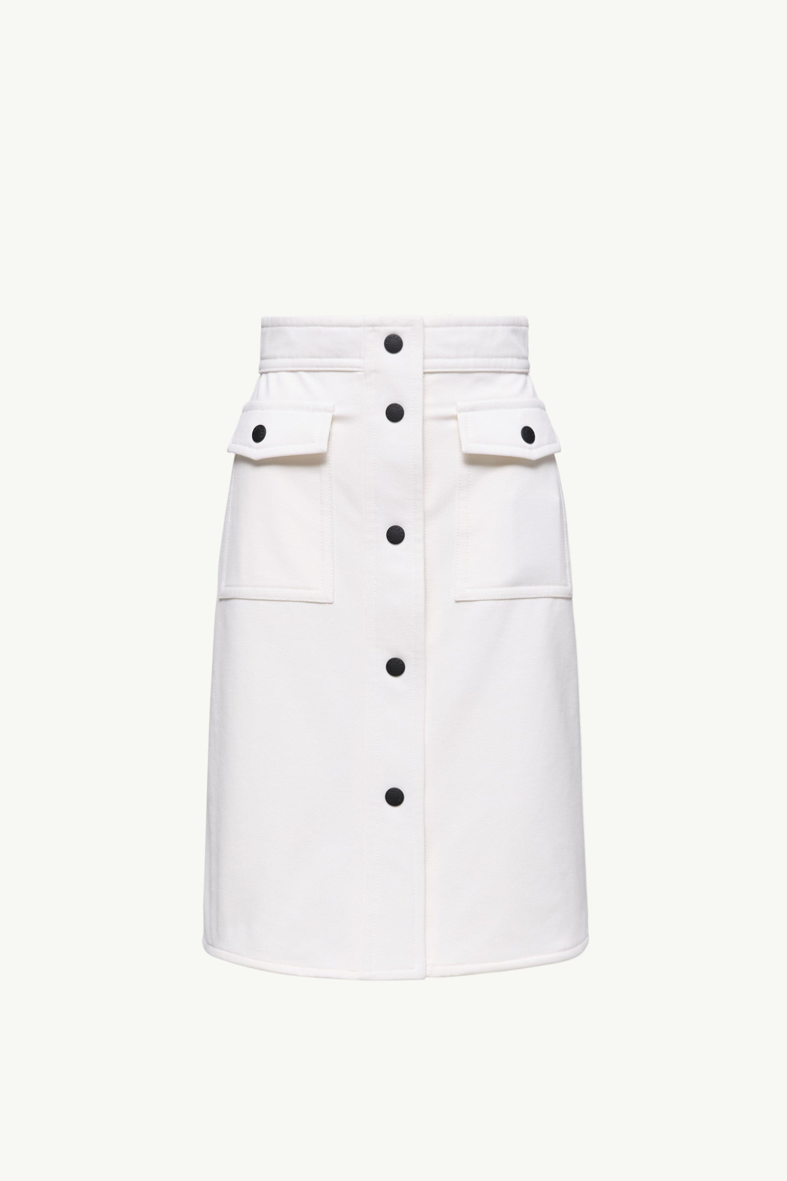 Moncler Technical Twill Knee-Length Skirt White White