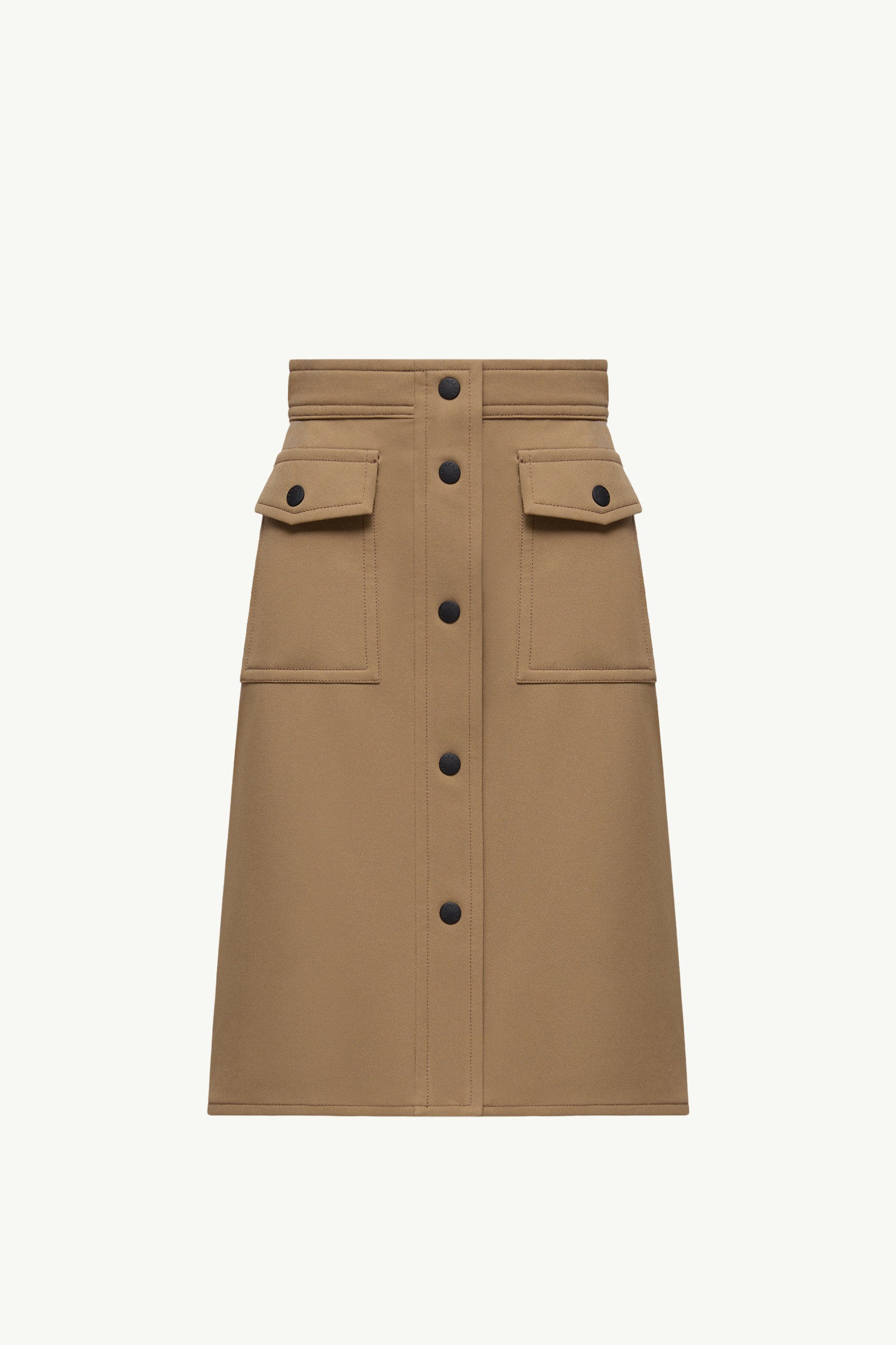Moncler Technical Twill Knee-Length Skirt Brown Brown