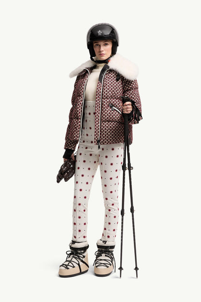 Moncler Geometric Pattern Technical Twill Ski Bib White White