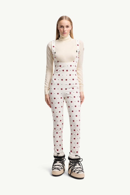 Moncler Geometric Pattern Technical Twill Ski Bib White White