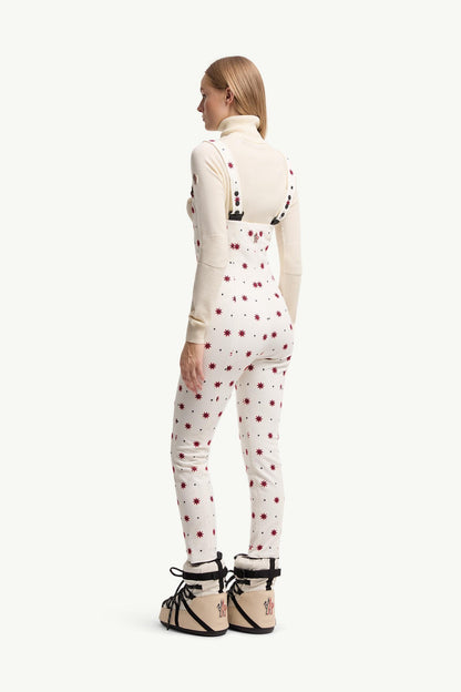 Moncler Geometric Pattern Technical Twill Ski Bib White White