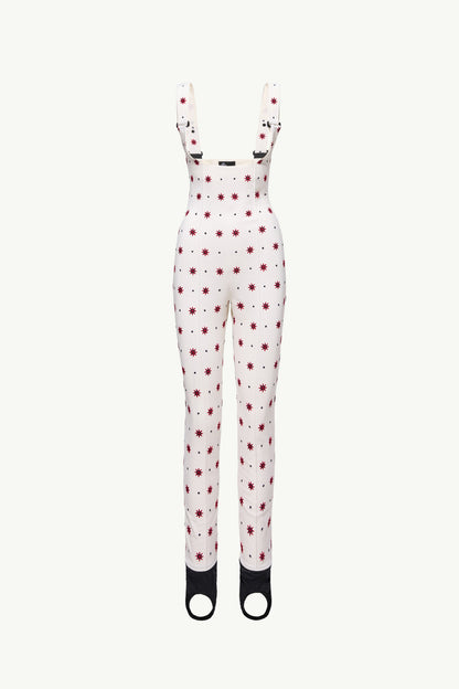 Moncler Geometric Pattern Technical Twill Ski Bib White White