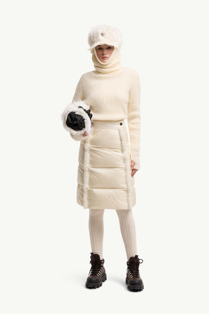 Moncler Wool & Mohair Blend Turtleneck Sweater White Ivory White Ivory