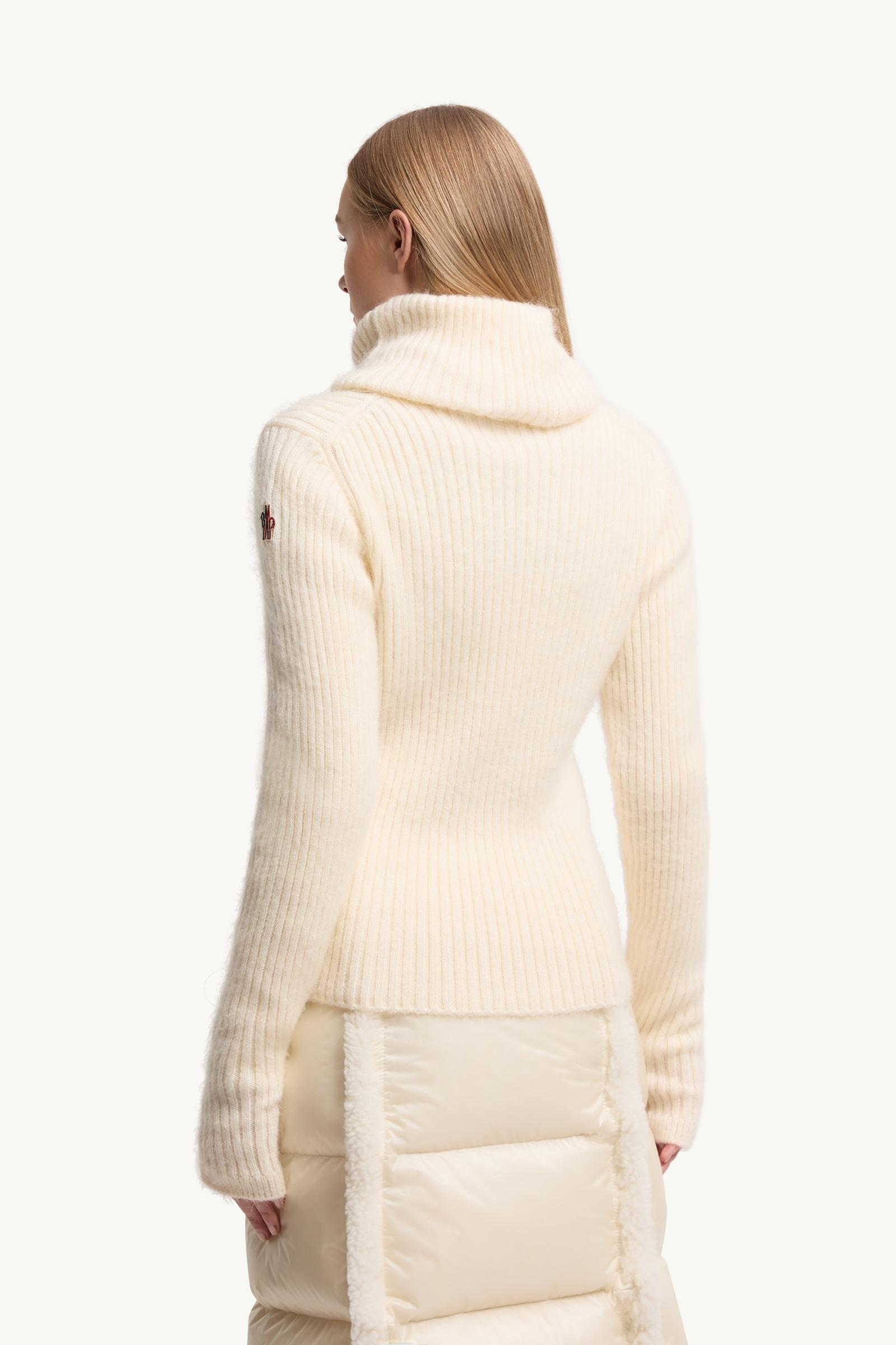 Moncler Wool & Mohair Blend Turtleneck Sweater White Ivory White Ivory