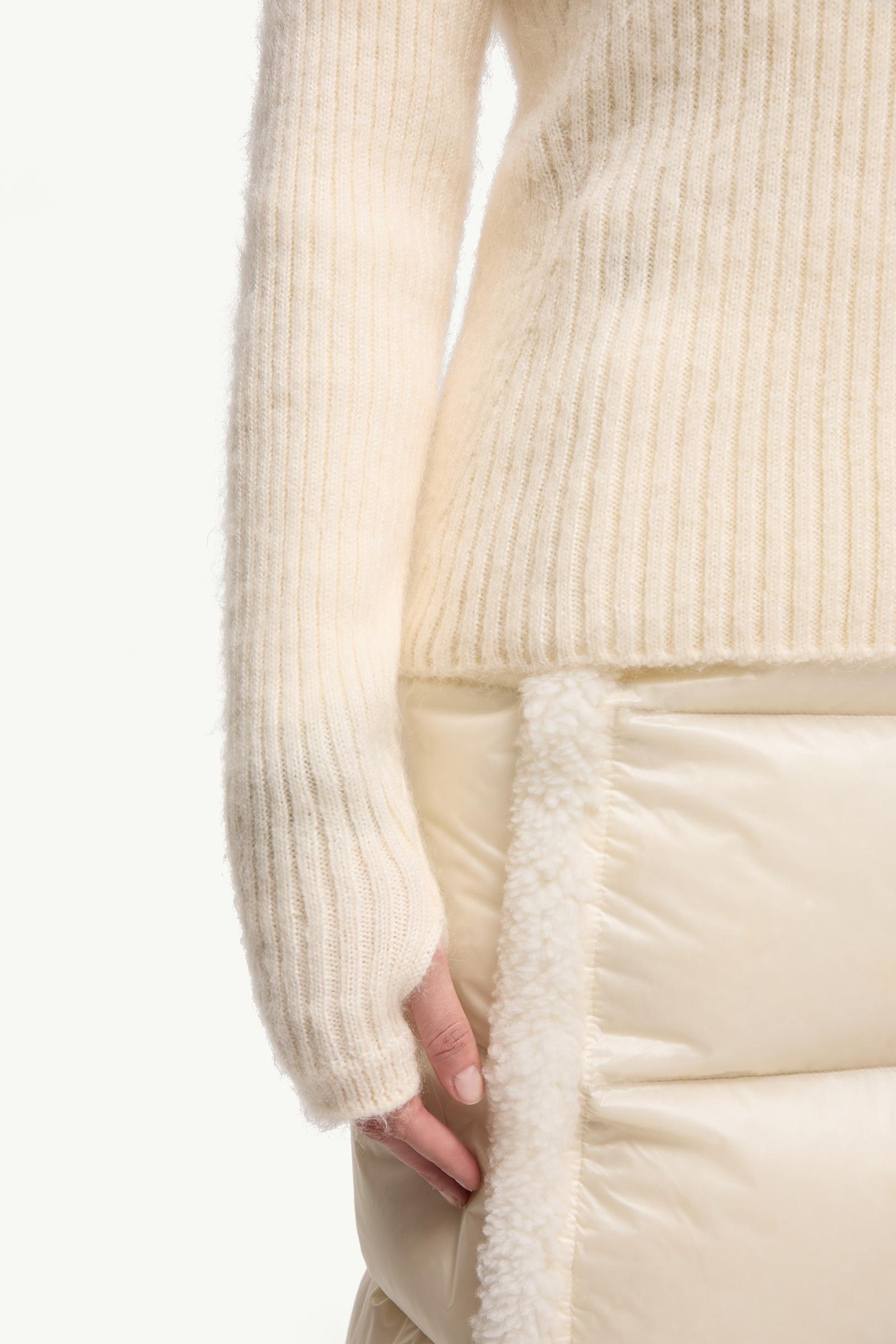 Moncler Wool & Mohair Blend Turtleneck Sweater White Ivory White Ivory