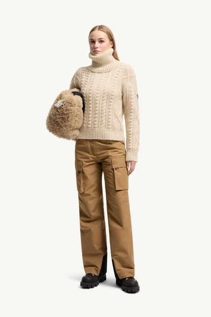 Moncler Wool & Mohair Blend Turtleneck Sweater White Ivory White Ivory