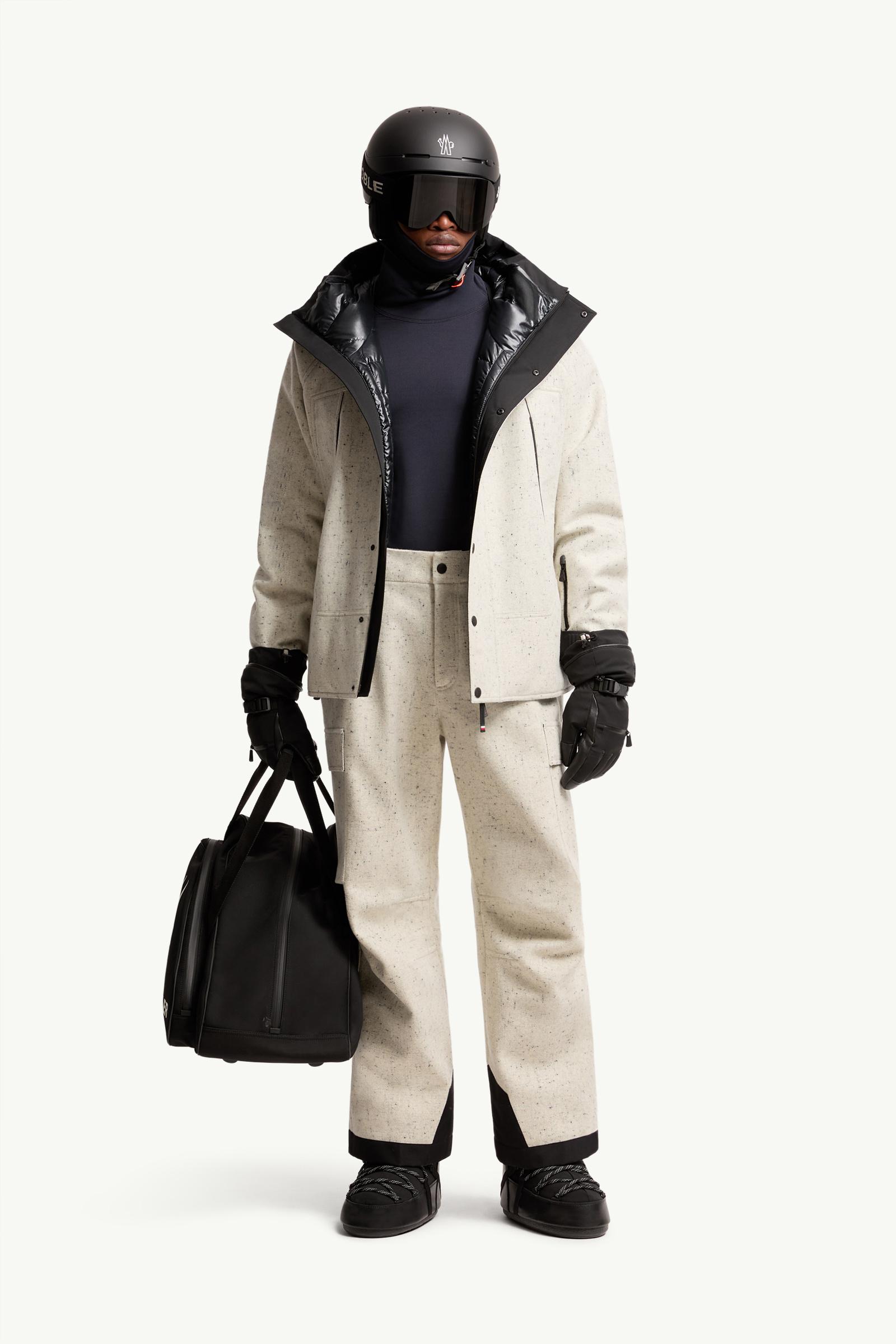 Moncler Technical Wool Padded Ski Bib White White