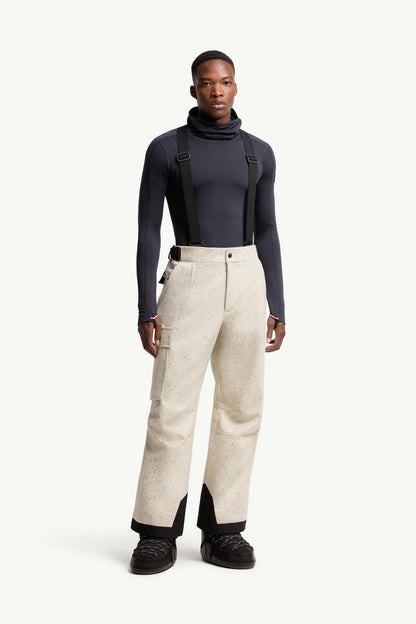 Moncler Technical Wool Padded Ski Bib White White
