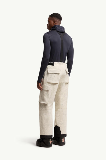 Moncler Technical Wool Padded Ski Bib White White