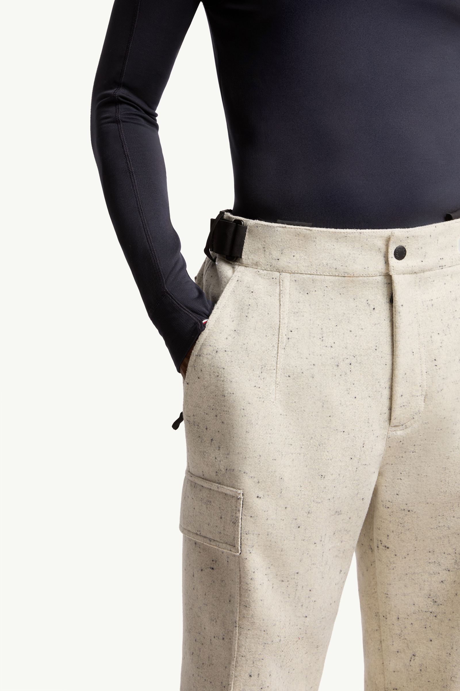 Moncler Technical Wool Padded Ski Bib White White