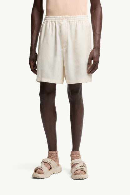 Moncler Moncler X Gilga Farm By Donald Glover Linen Blend Shorts White White