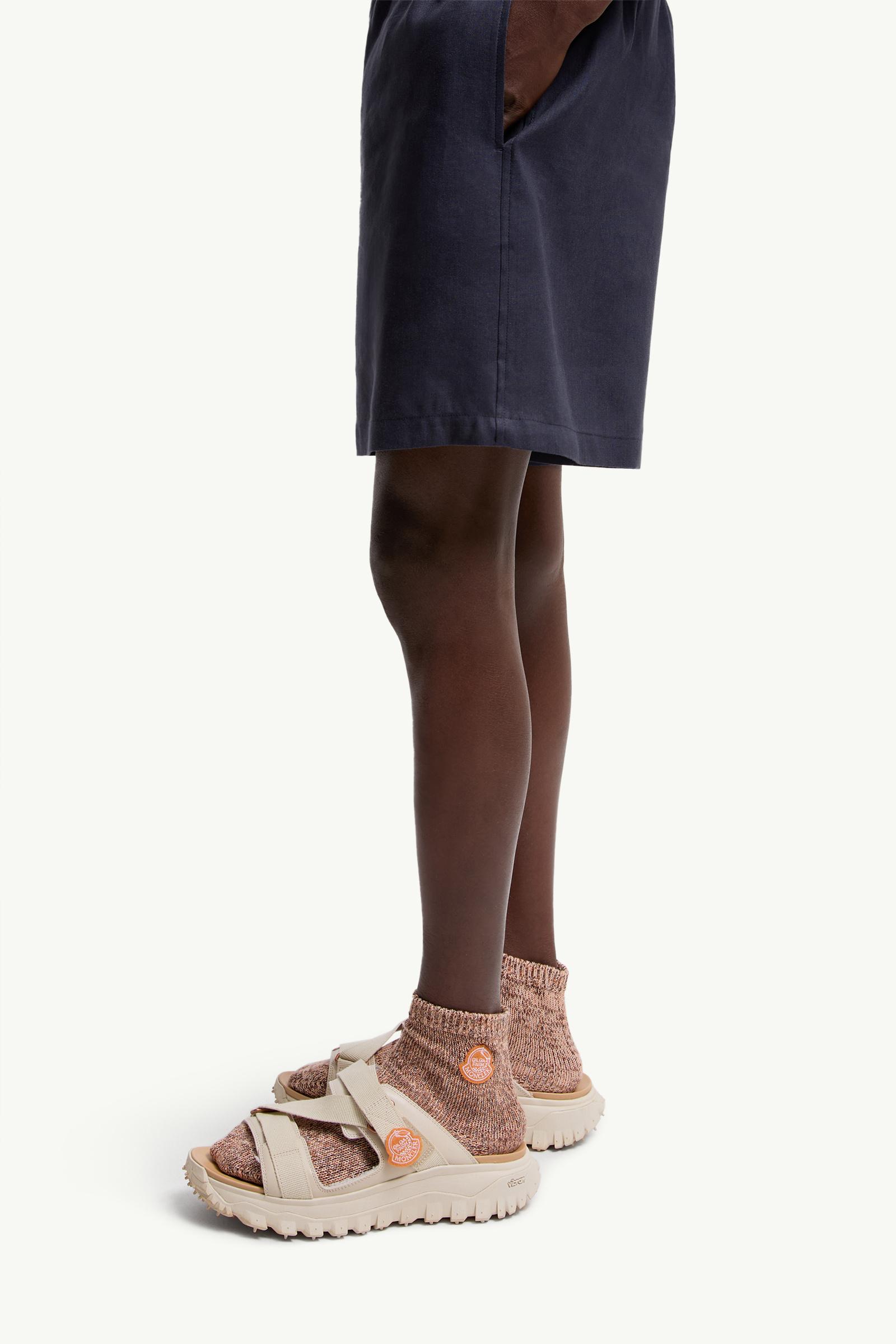 Moncler Moncler X Gilga Farm By Donald Glover Linen Blend Shorts Navy Blue Navy Blue