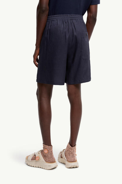 Moncler Moncler X Gilga Farm By Donald Glover Linen Blend Shorts Navy Blue Navy Blue