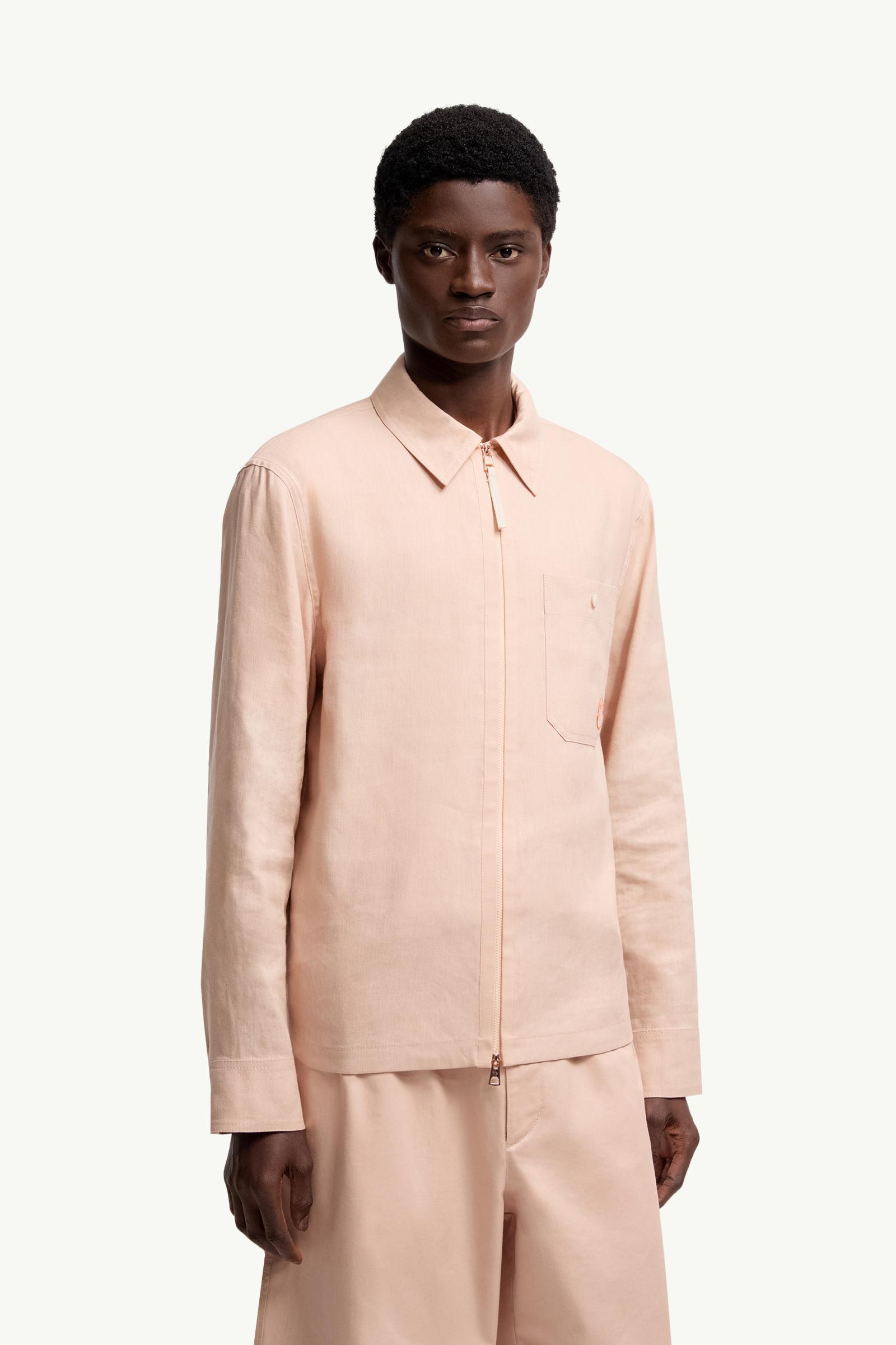 Moncler Moncler X Gilga Farm By Donald Glover Linen Blend Shirt Peach Pink Peach Pink
