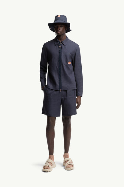 Moncler Moncler X Gilga Farm By Donald Glover Linen Blend Shirt Navy Blue Navy Blue