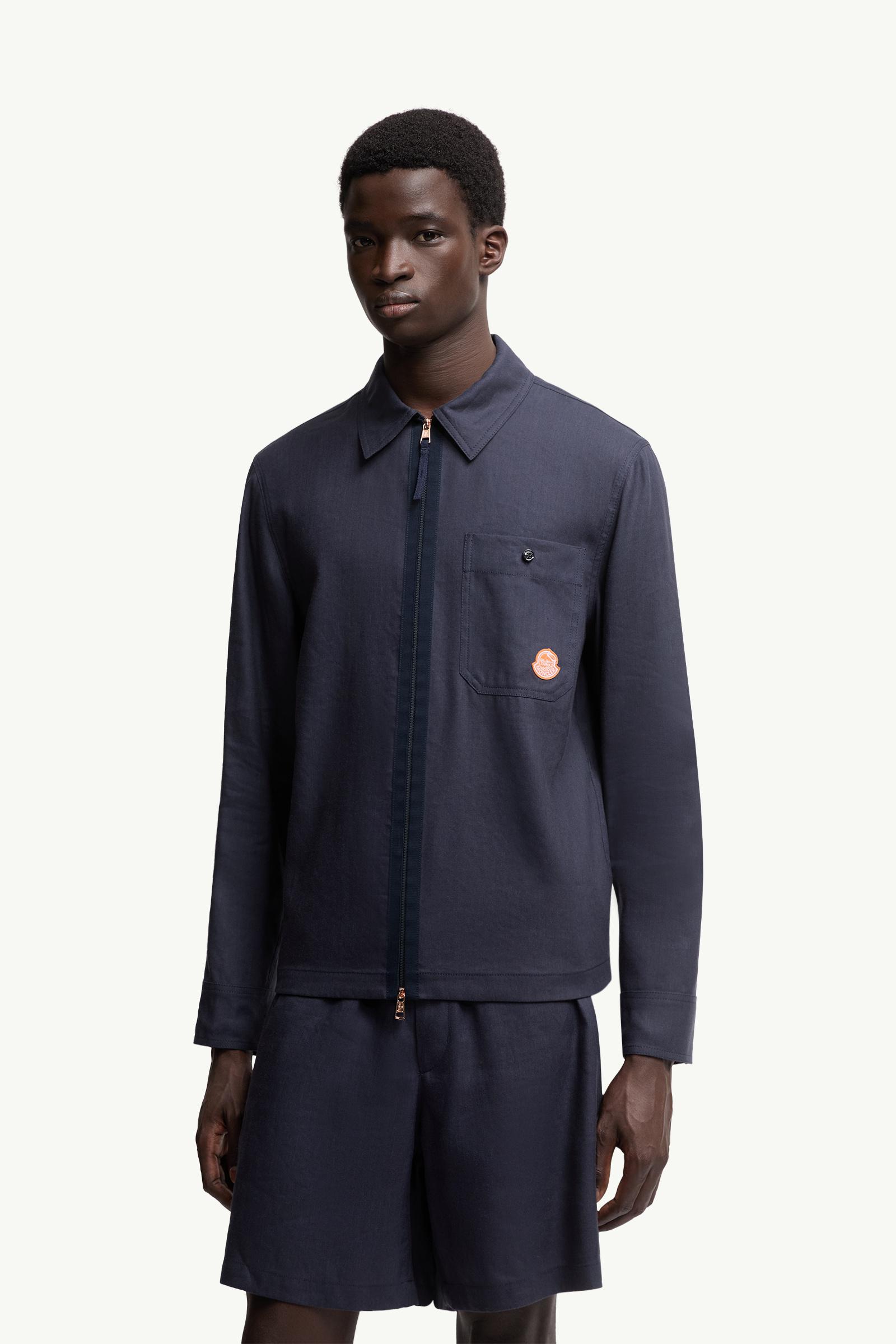 Moncler Moncler X Gilga Farm By Donald Glover Linen Blend Shirt Navy Blue Navy Blue