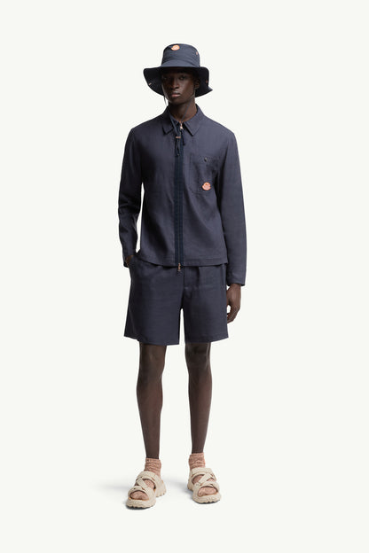Moncler Moncler X Gilga Farm By Donald Glover Linen Blend Shirt Navy Blue Navy Blue
