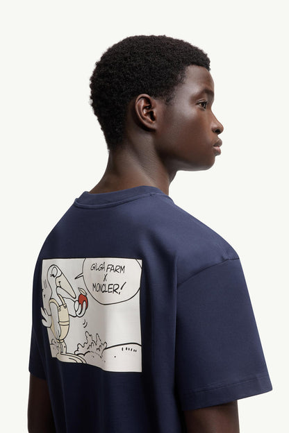 Moncler Moncler X Gilga Farm By Donald Glover Cotton T-Shirt Navy Blue Navy Blue