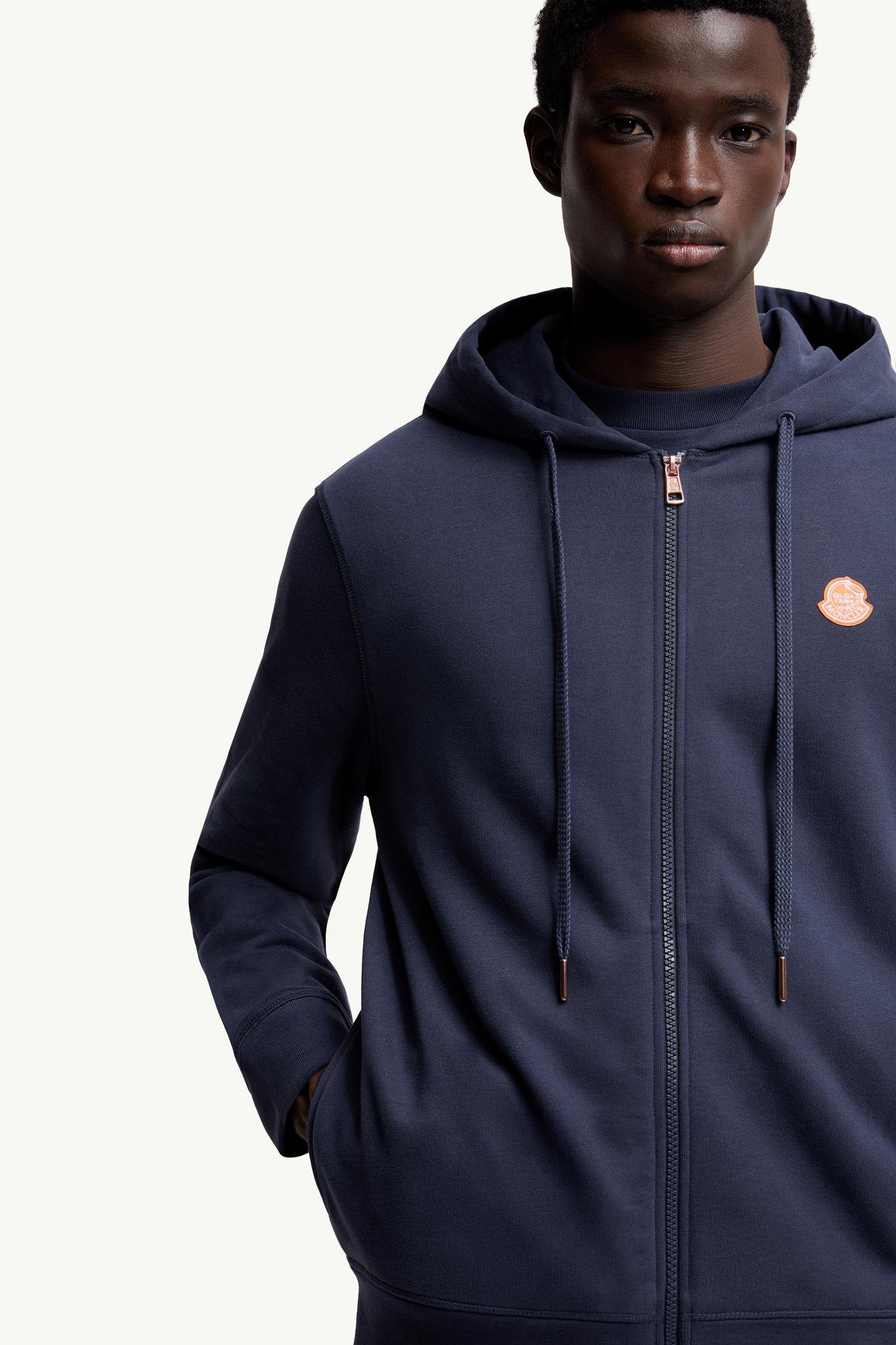Moncler Moncler X Gilga Farm By Donald Glover Cotton Zip-Up Hoodie Navy Blue Navy Blue