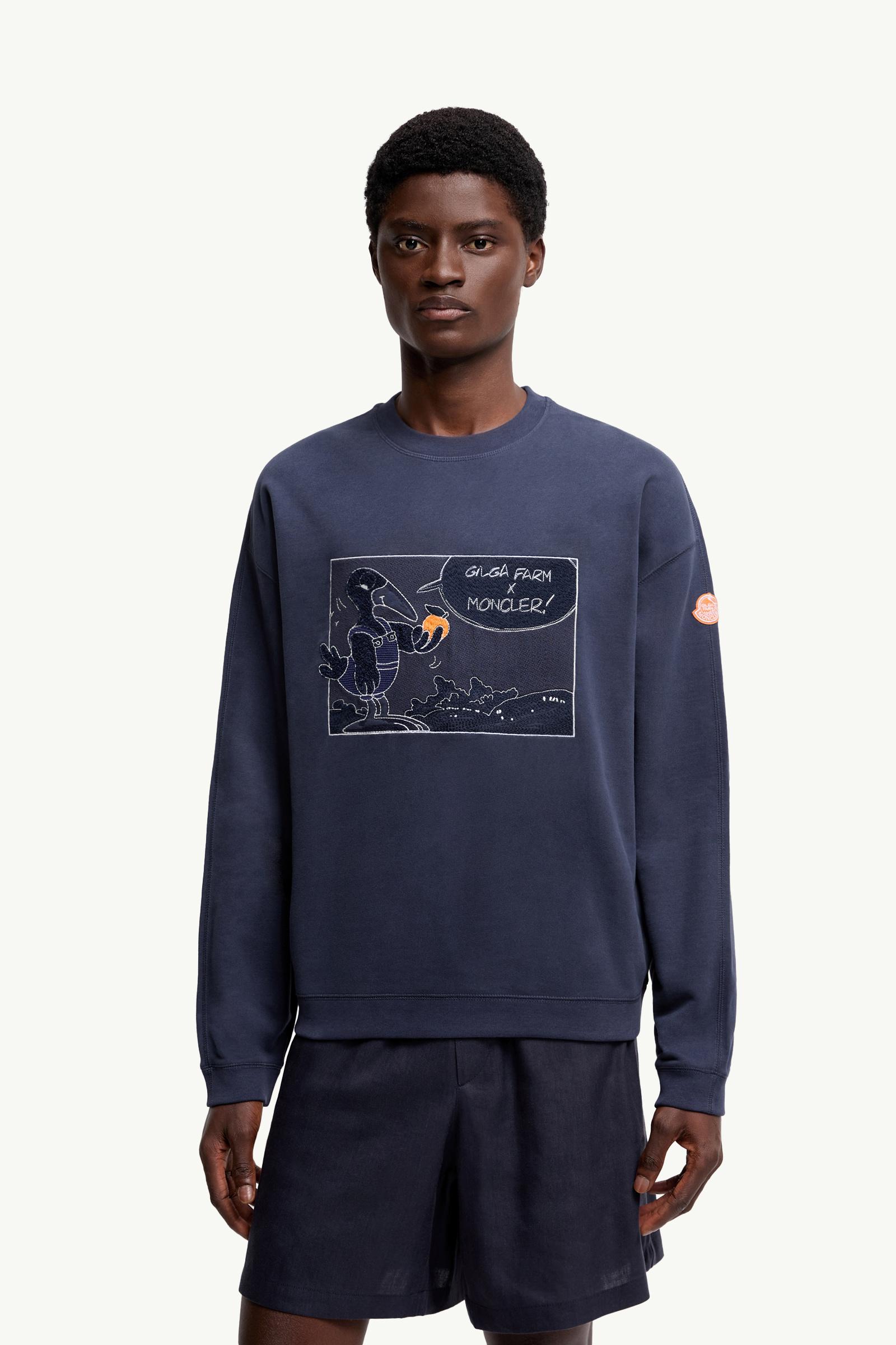 Moncler Moncler X Gilga Farm By Donald Glover Cotton Sweatshirt Navy Blue Navy Blue