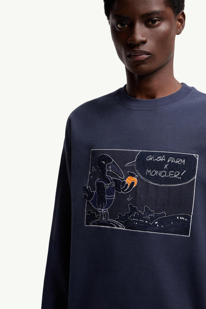 Moncler Moncler X Gilga Farm By Donald Glover Cotton Sweatshirt Navy Blue Navy Blue