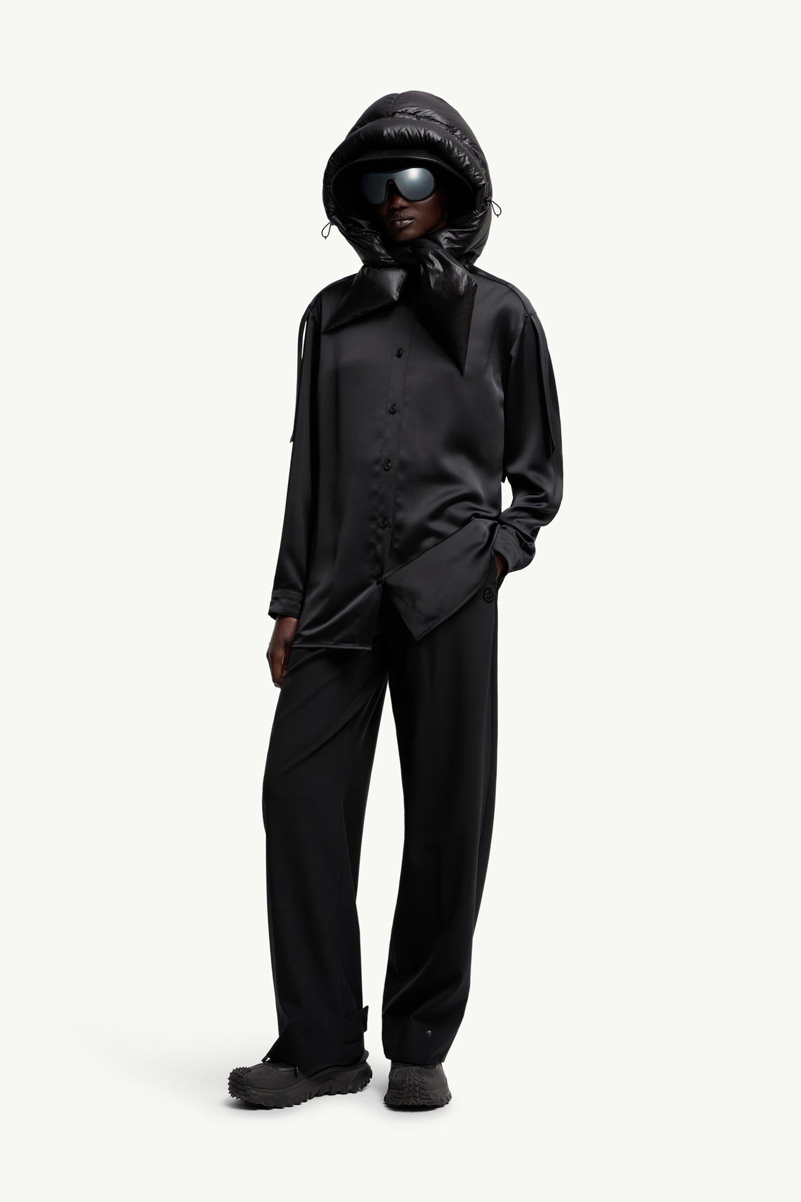 Moncler Moncler X Ee72 By Edward Enninful Satin Shirt Black Black
