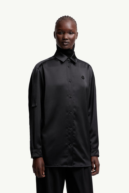 Moncler Moncler X Ee72 By Edward Enninful Satin Shirt Black Black