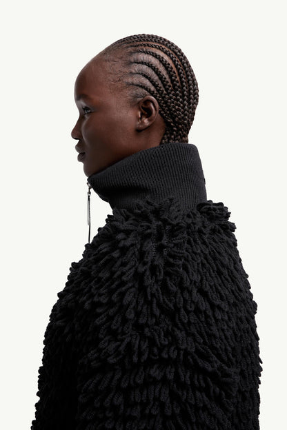 Moncler Moncler X Ee72 By Edward Enninful Wool Blend Zip-Up Cardigan Black Black