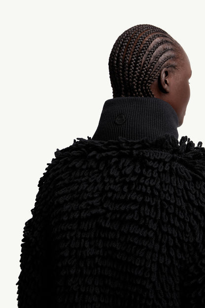 Moncler Moncler X Ee72 By Edward Enninful Wool Blend Zip-Up Cardigan Black Black
