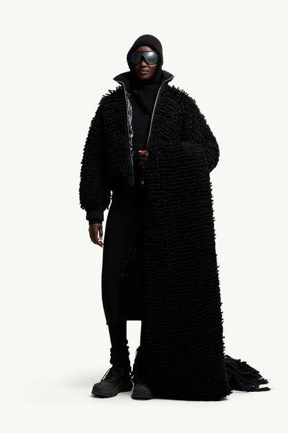 Moncler Moncler X Ee72 By Edward Enninful Wool Blend Zip-Up Cardigan Black Black