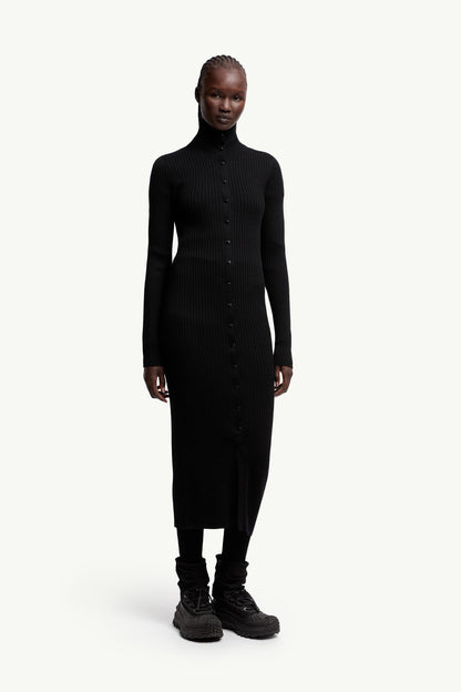 Moncler Moncler X Ee72 By Edward Enninful Wool Turtleneck Dress Black Black