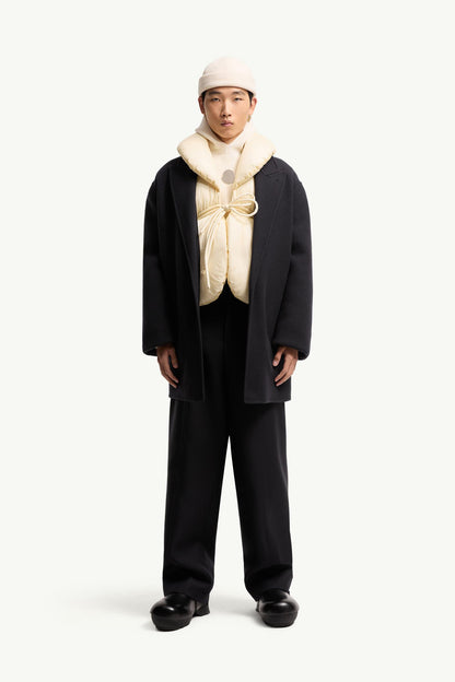 Moncler Moncler + Jil Sander Wool Gabardine Tailored Pants Navy Blue Navy Blue