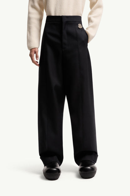Moncler Moncler + Jil Sander Wool Gabardine Tailored Pants Navy Blue Navy Blue