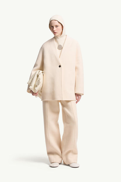 Moncler Moncler + Jil Sander Straight Leg Wool Pants White White