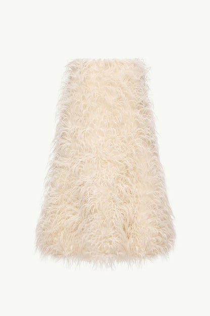 Moncler Moncler + Jil Sander Textured Wool Blend Midi Skirt White Ivory White Ivory