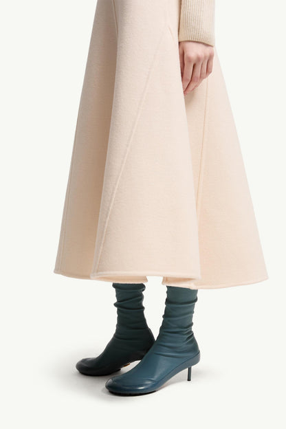 Moncler Moncler + Jil Sander Wool Midi Skirt White White