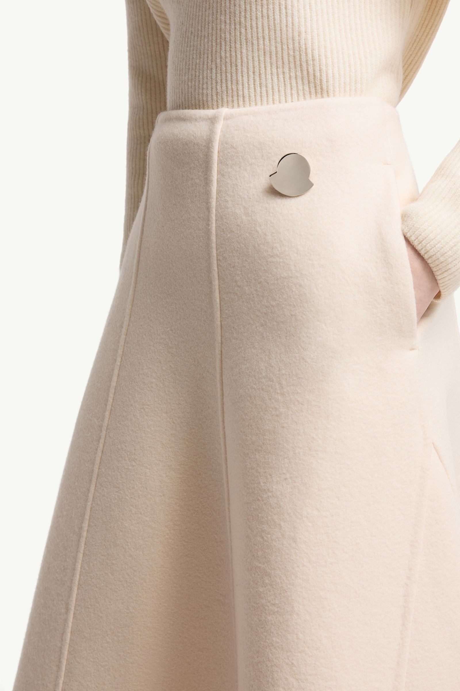 Moncler Moncler + Jil Sander Wool Midi Skirt White White