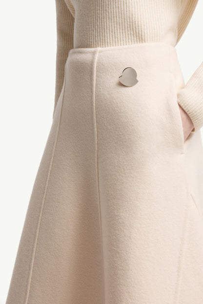 Moncler Moncler + Jil Sander Wool Midi Skirt White White