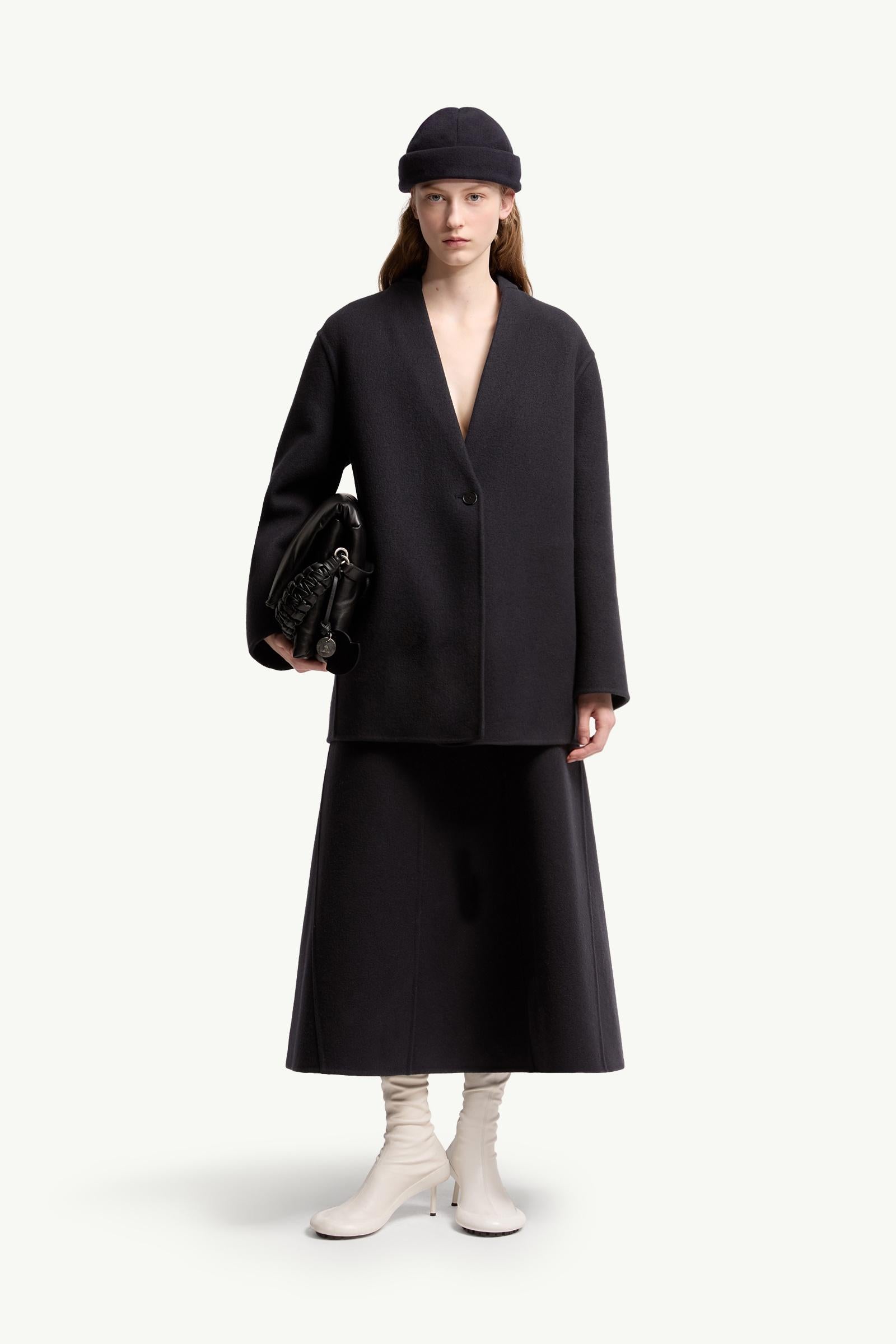 Moncler Moncler + Jil Sander Wool Midi Skirt Navy Blue Navy Blue