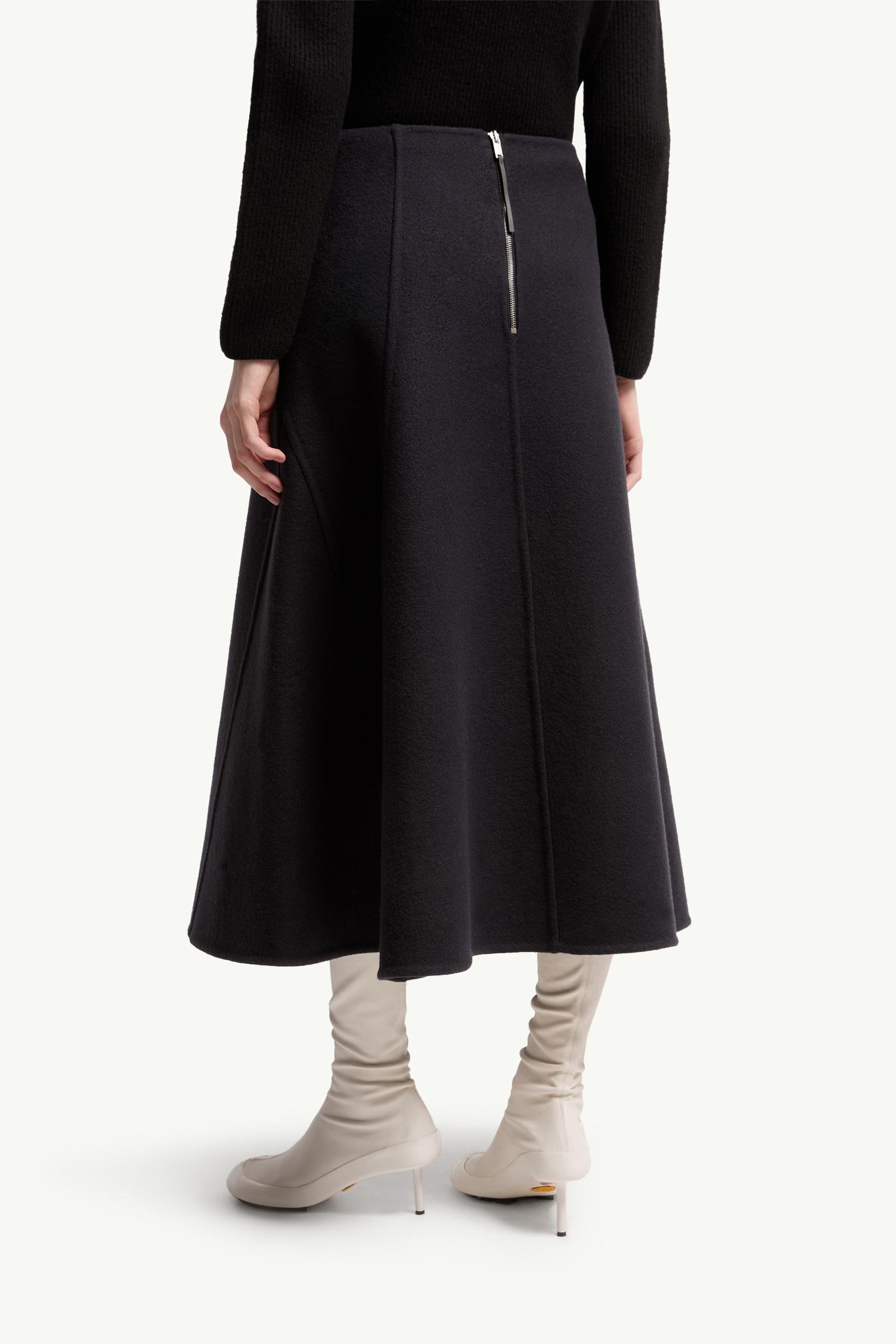 Moncler Moncler + Jil Sander Wool Midi Skirt Navy Blue Navy Blue