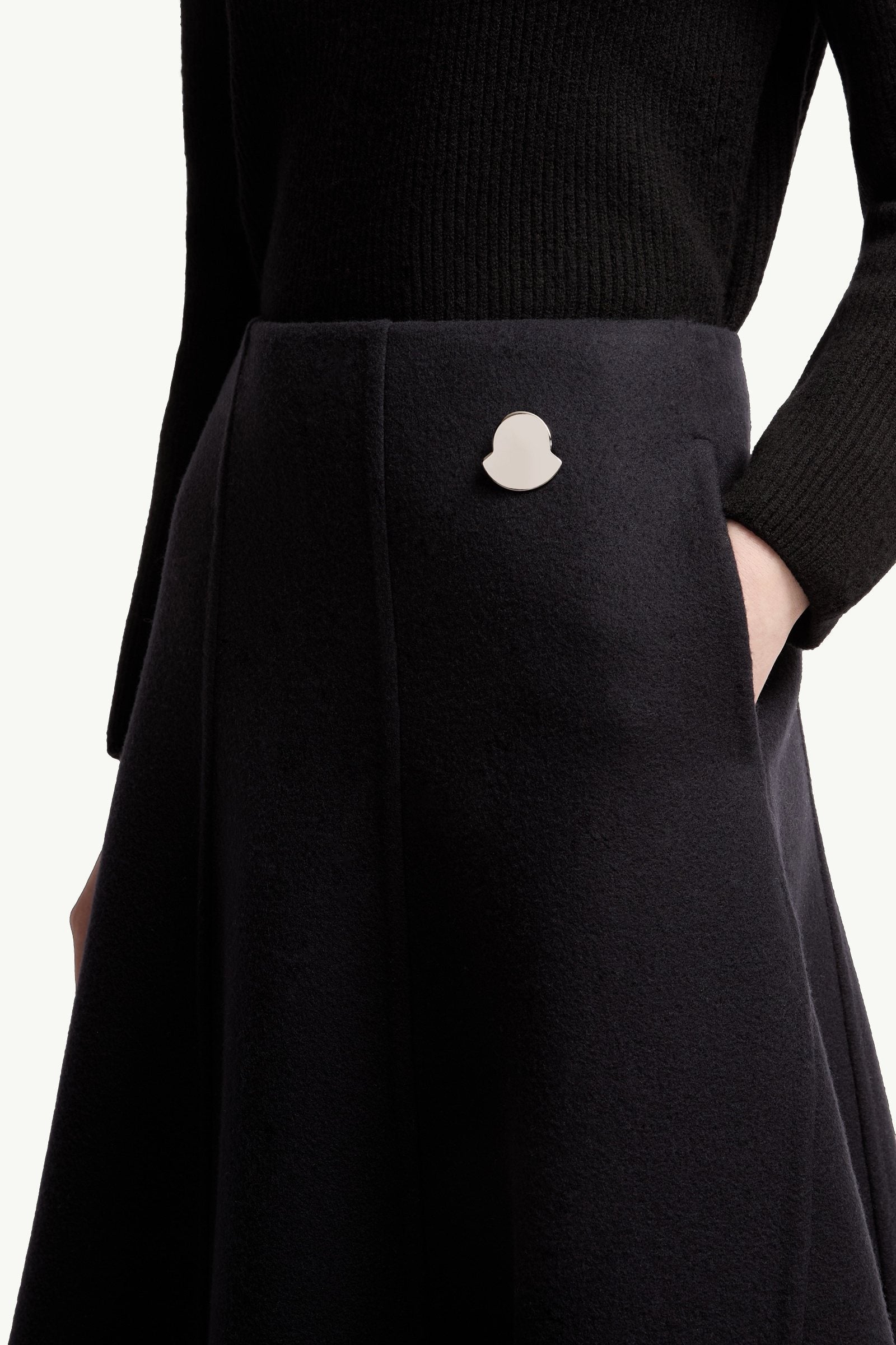 Moncler Moncler + Jil Sander Wool Midi Skirt Navy Blue Navy Blue