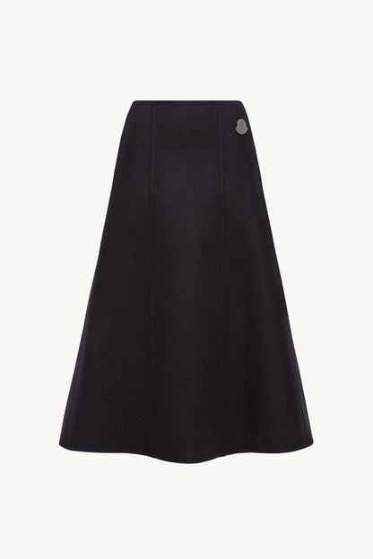 Moncler Moncler + Jil Sander Wool Midi Skirt Navy Blue Navy Blue