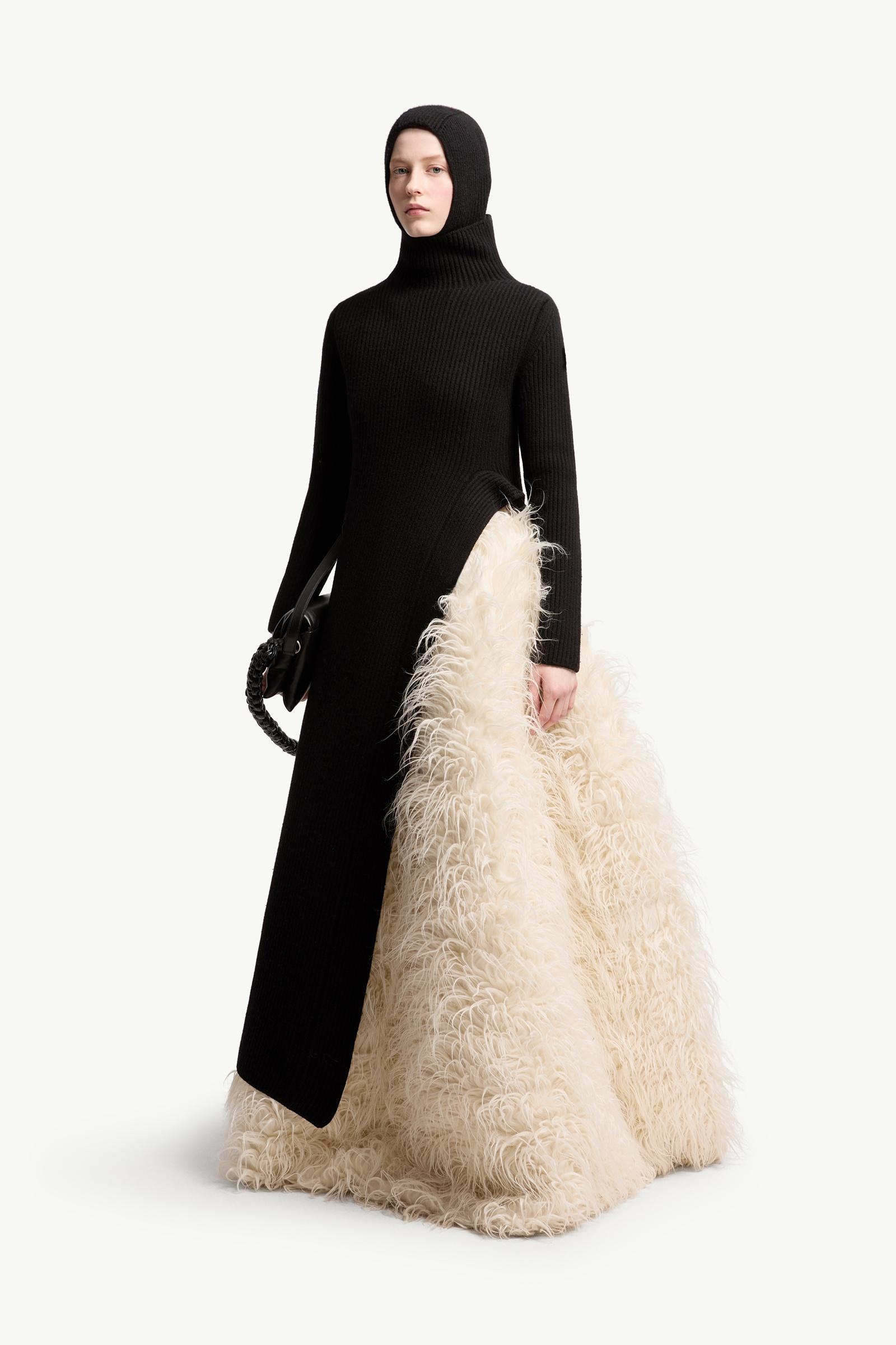 Moncler Moncler + Jil Sander Textured Wool Blend Long Skirt White Ivory White Ivory