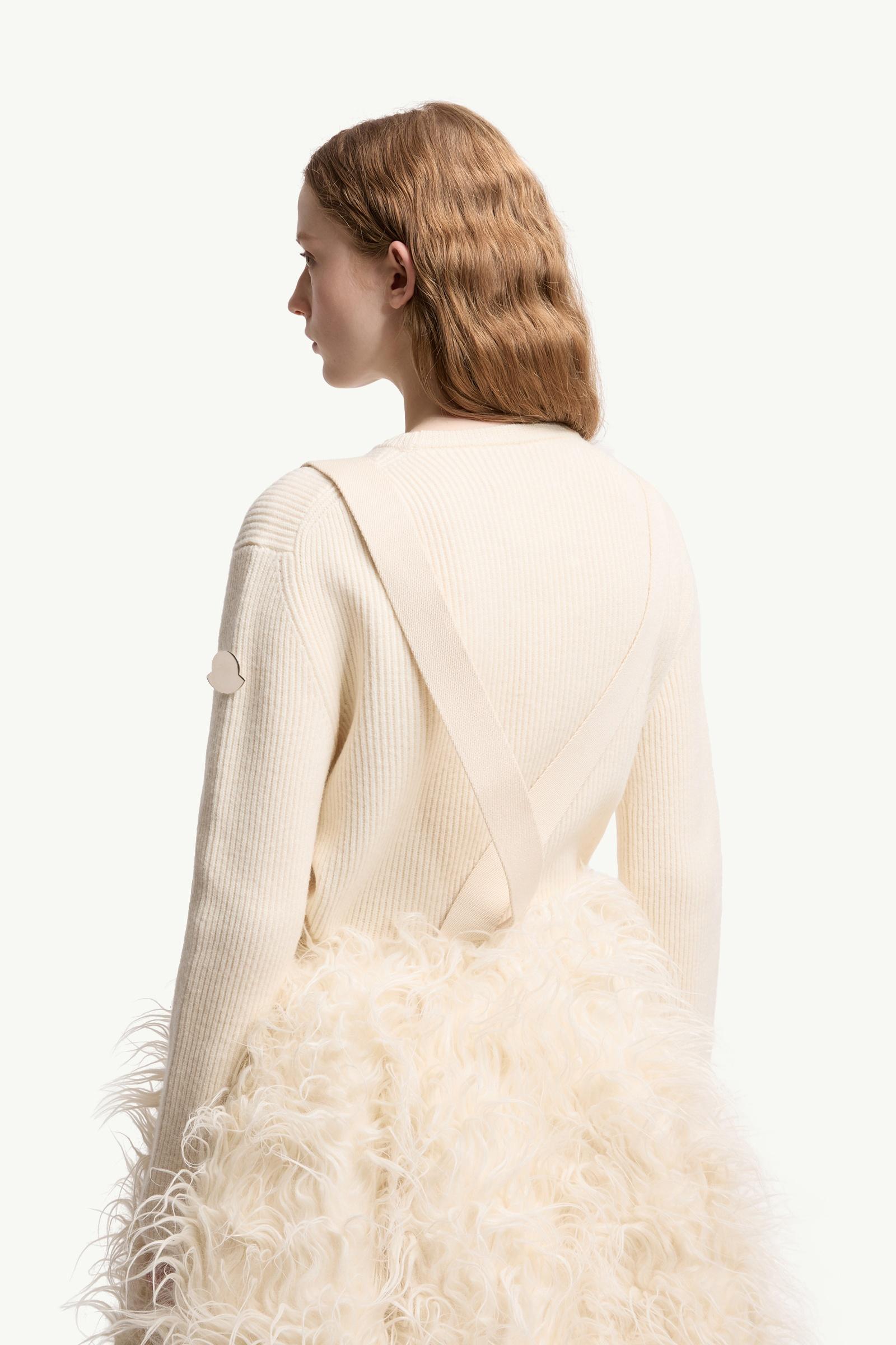 Moncler Moncler + Jil Sander Textured Wool Blend Long Skirt White Ivory White Ivory